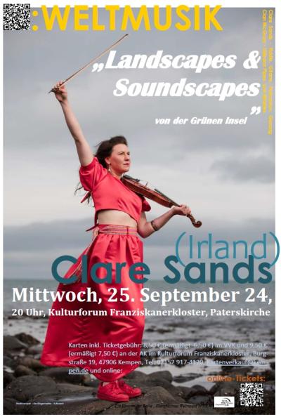 Plakatmotiv Clare Sands Weltmusik, © Bettina Klapheck, Kulturamt Kempen
