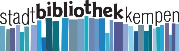 Stadtbibliothek Logo Symbolische Buchreihe mit der Überschrift Stadtbibliothek