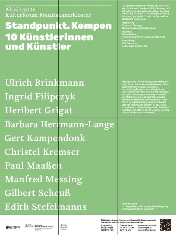 Flyer Ausstellungseinladung Standpunkt.Kempen,© Kulturamt Kempen